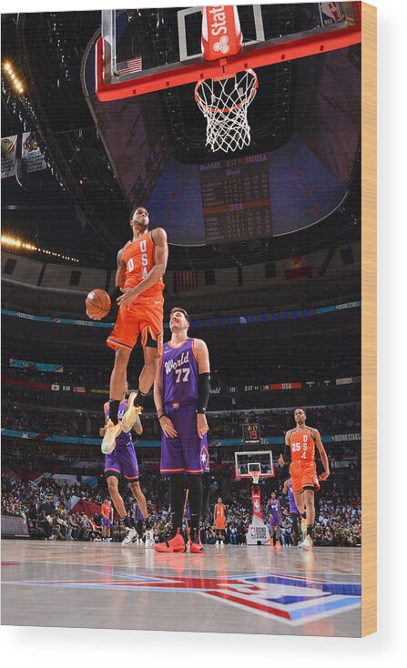 Miles Bridges Wood Print featuring the photograph 2020 NBA All-Star - Rising Stars Game #13 by Jesse D. Garrabrant