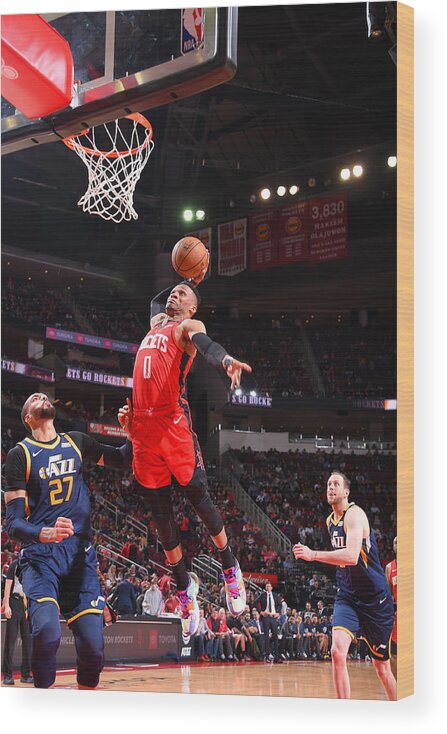 Russell Westbrook Wood Print featuring the photograph Russell Westbrook #13 by Bill Baptist