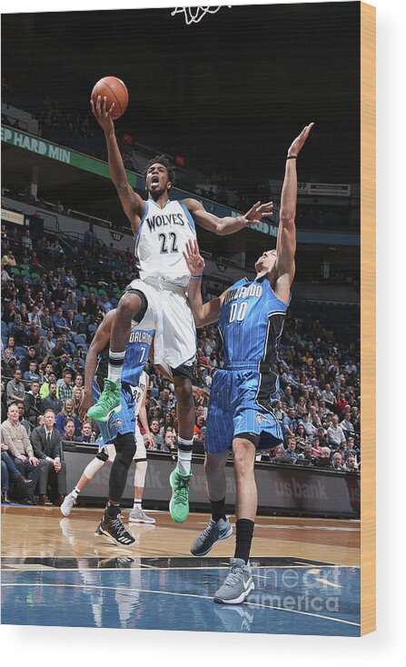 Andrew Wiggins Wood Print featuring the photograph Andrew Wiggins #14 by David Sherman