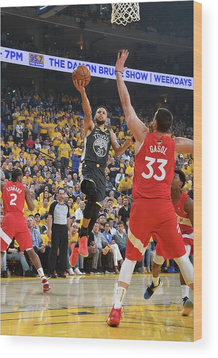 Stephen Curry Wood Print featuring the photograph Stephen Curry #14 by Andrew D. Bernstein