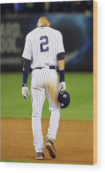 Ninth Inning Wood Print featuring the photograph Derek Jeter #16 by Al Bello