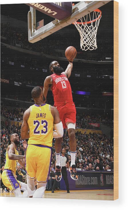 Nba Pro Basketball Wood Print featuring the photograph James Harden by Andrew D. Bernstein