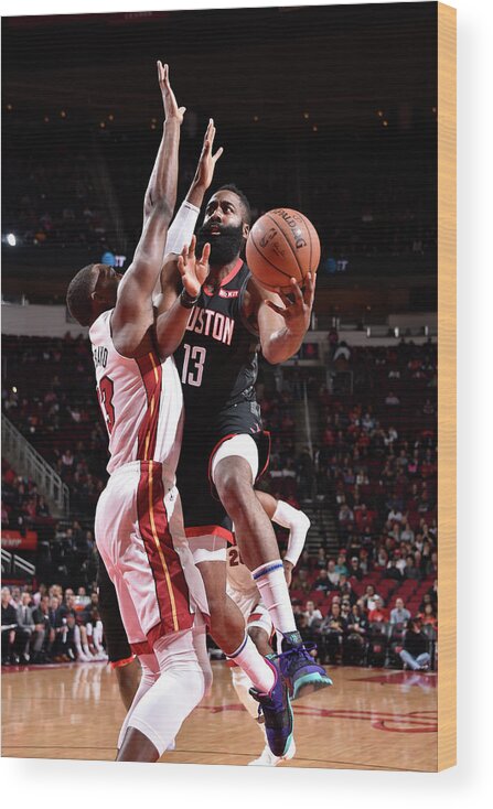 James Harden Wood Print featuring the photograph James Harden #16 by Bill Baptist