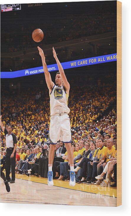 Playoffs Wood Print featuring the photograph Klay Thompson by Noah Graham