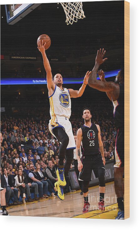 Stephen Curry Wood Print featuring the photograph Stephen Curry #18 by Noah Graham