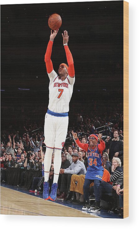 Nba Pro Basketball Wood Print featuring the photograph Carmelo Anthony by Nathaniel S. Butler