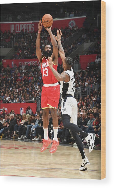 James Harden Wood Print featuring the photograph James Harden by Andrew D. Bernstein