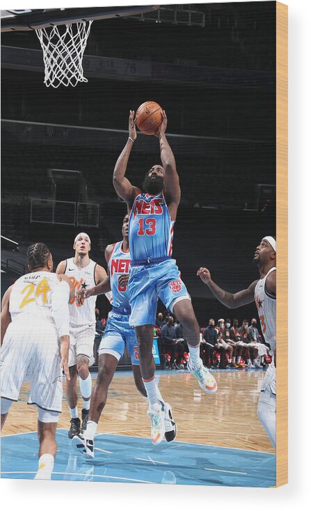 James Harden Wood Print featuring the photograph James Harden #19 by Nathaniel S. Butler