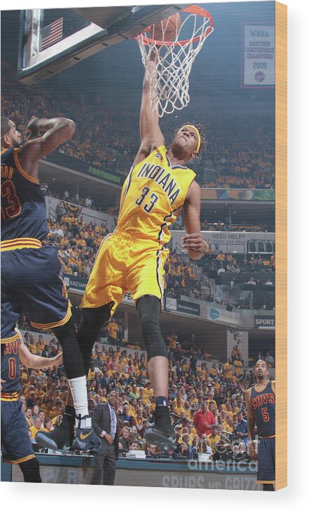 Playoffs Wood Print featuring the photograph Myles Turner by Ron Hoskins