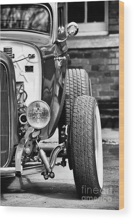 1932 Wood Print featuring the photograph 1932 Hot Rod Monochrome by Tim Gainey