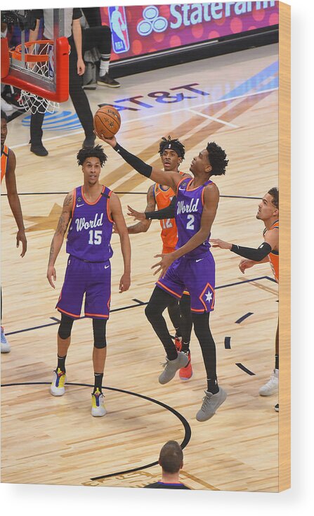 Shai Gilgeous-alexander Wood Print featuring the photograph 2020 NBA All-Star - Rising Stars Game by Bill Baptist