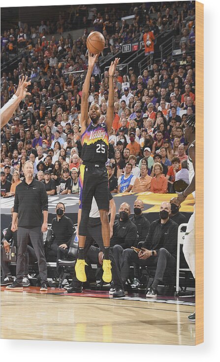 Playoffs Wood Print featuring the photograph 2021 NBA Finals - Milwaukee Bucks v Phoenix Suns by Andrew D. Bernstein