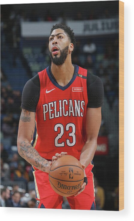 Smoothie King Center Wood Print featuring the photograph Anthony Davis by Layne Murdoch Jr.