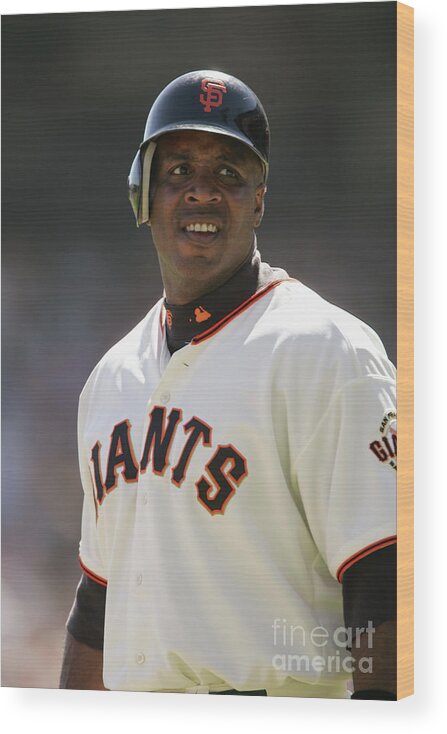 San Francisco Wood Print featuring the photograph Barry Bonds by Brad Mangin