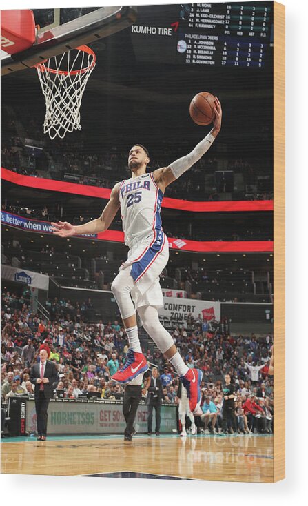 Nba Pro Basketball Wood Print featuring the photograph Ben Simmons by Kent Smith