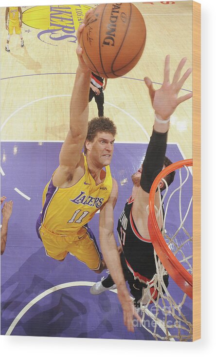Brook Lopez Wood Print featuring the photograph Brook Lopez #2 by Andrew D. Bernstein