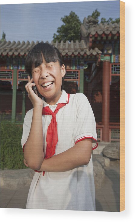 Casual Clothing Wood Print featuring the photograph Chinese School Child #2 by Boris Austin