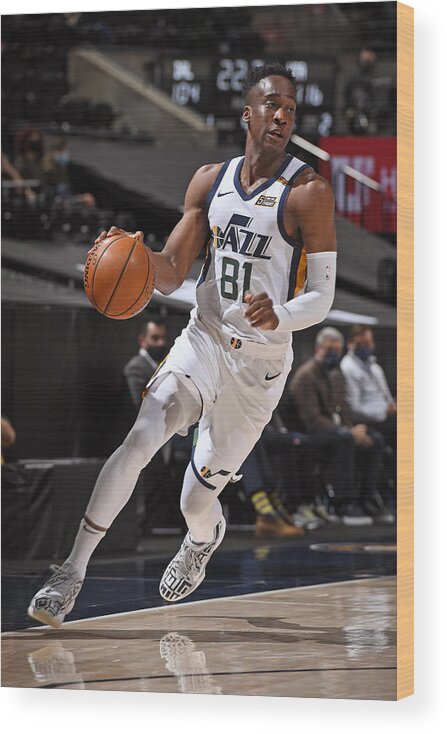 Nba Pro Basketball Wood Print featuring the photograph Dallas Mavericks v Utah Jazz by Garrett Ellwood