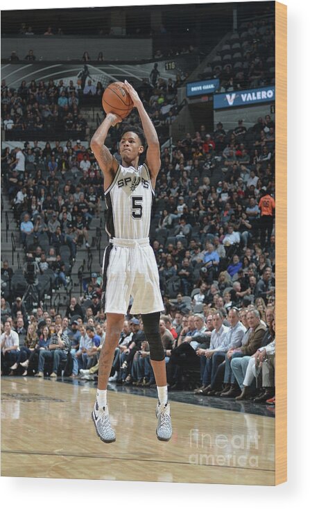Dejounte Murray Wood Print featuring the photograph Dejounte Murray by Mark Sobhani