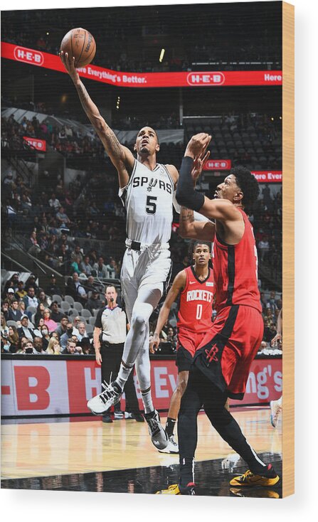 Dejounte Murray Wood Print featuring the photograph Dejounte Murray by Michael Gonzales