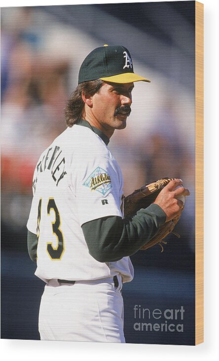 1980-1989 Wood Print featuring the photograph Dennis Eckersley by Ron Vesely