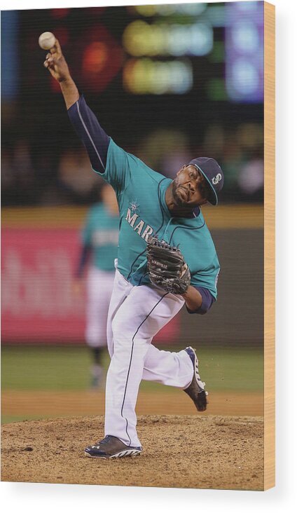 American League Baseball Wood Print featuring the photograph Fernando Rodney by Otto Greule Jr