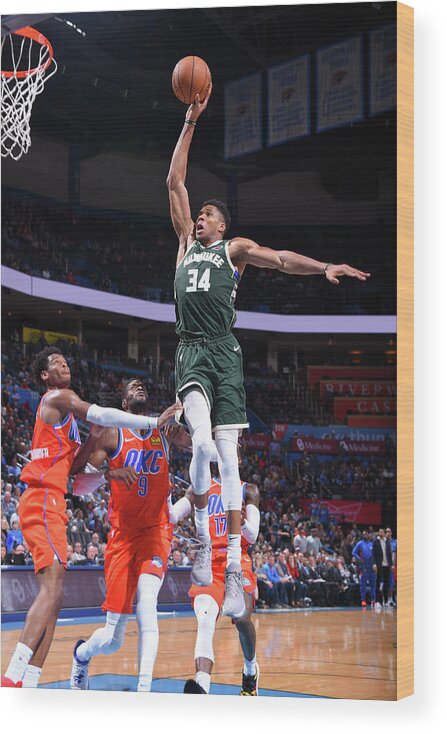 Nba Pro Basketball Wood Print featuring the photograph Giannis Antetokounmpo by Bill Baptist