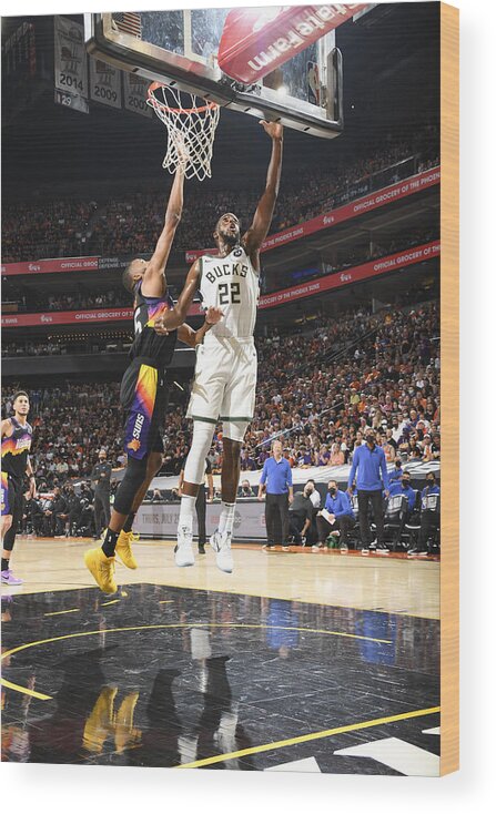 Khris Middleton Wood Print featuring the photograph Khris Middleton #2 by Andrew D. Bernstein