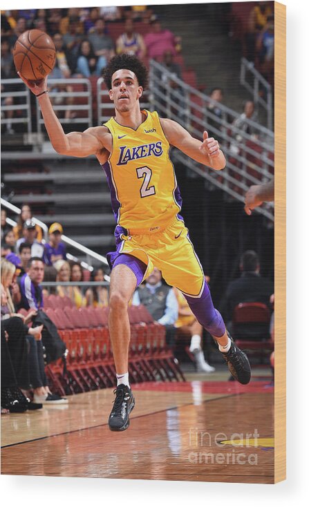 Nba Pro Basketball Wood Print featuring the photograph Lonzo Ball by Andrew D. Bernstein