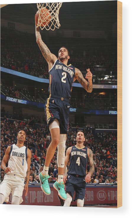 Smoothie King Center Wood Print featuring the photograph Lonzo Ball by Layne Murdoch Jr.