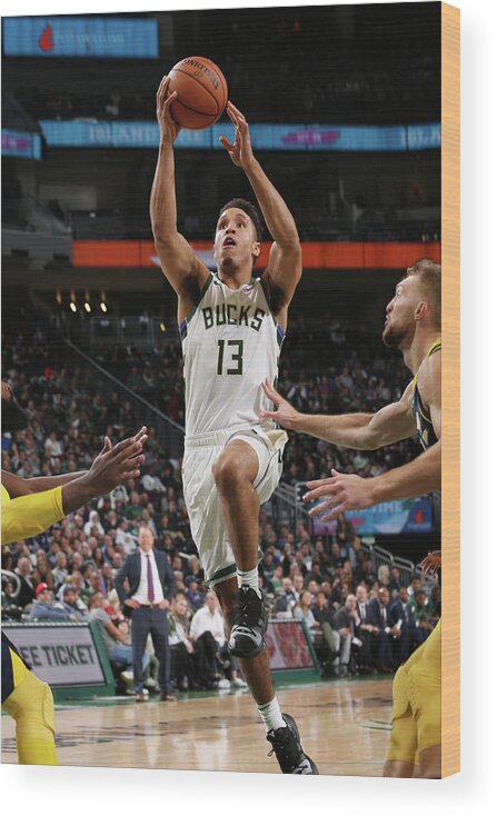 Nba Pro Basketball Wood Print featuring the photograph Malcolm Brogdon by Gary Dineen
