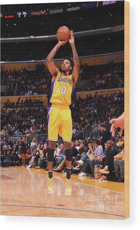 Nick Young Wood Print featuring the photograph Nick Young by Andrew D. Bernstein