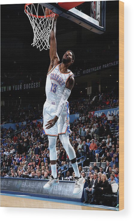 Nba Pro Basketball Wood Print featuring the photograph Paul George by Zach Beeker