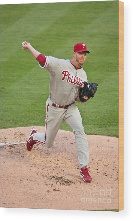People Wood Print featuring the photograph Roy Halladay by Ronald C. Modra