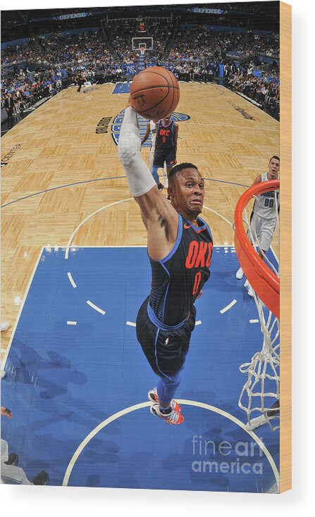 Nba Pro Basketball Wood Print featuring the photograph Russell Westbrook by Fernando Medina