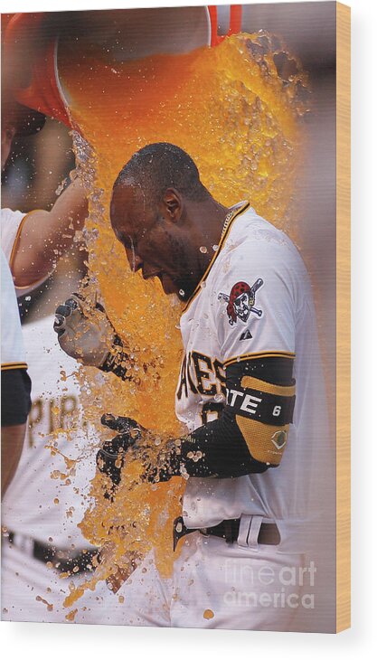 Three Quarter Length Wood Print featuring the photograph Starling Marte #2 by Justin K. Aller