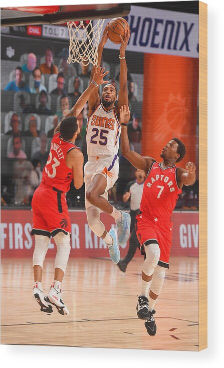 Nba Pro Basketball Wood Print featuring the photograph Toronto Raptors v Phoenix Suns by Bill Baptist