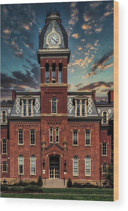 Woodburn Hall Wood Print featuring the photograph Woodburn Hall - West Virginia University #2 by Mountain Dreams