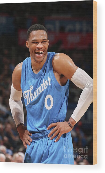 Russell Westbrook Wood Print featuring the photograph Russell Westbrook #20 by Layne Murdoch