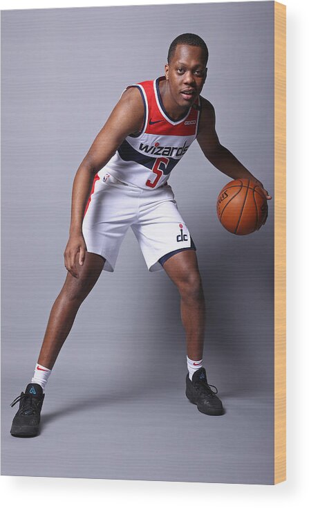 Media Day Wood Print featuring the photograph 2020-21 Washington Wizards Content Day by Ned Dishman
