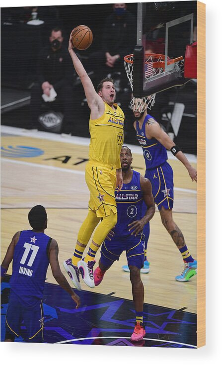 Luka Doncic Wood Print featuring the photograph 2021 70th NBA All-Star Game by Adam Hagy