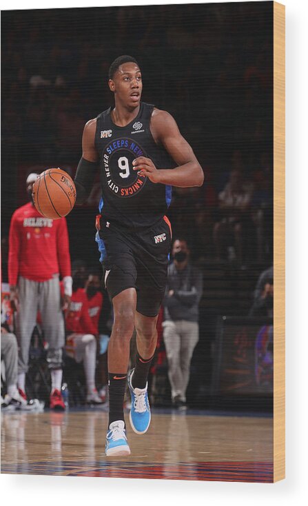 Playoffs Wood Print featuring the photograph 2021 NBA Playoffs - Atlanta Hawks v New York Knicks by Nathaniel S. Butler