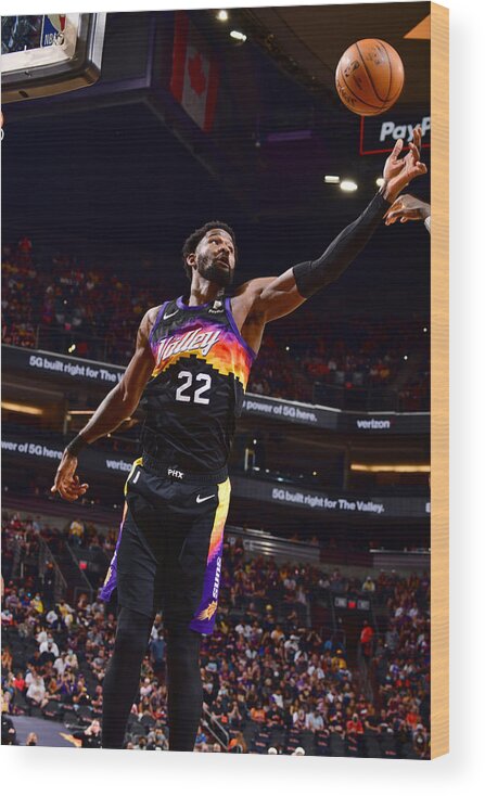 Playoffs Wood Print featuring the photograph 2021 NBA Playoffs - Los Angeles Lakers v Phoenix Suns by Barry Gossage