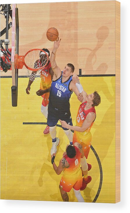 Nikola Jokic Wood Print featuring the photograph 2023 NBA All-Star - NBA All-Star Game by Jesse D. Garrabrant