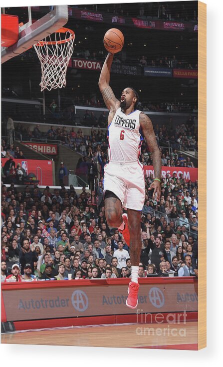 Nba Pro Basketball Wood Print featuring the photograph Deandre Jordan by Andrew D. Bernstein