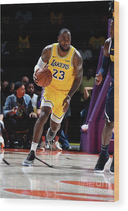 Nba Pro Basketball Wood Print featuring the photograph Lebron James by Andrew D. Bernstein
