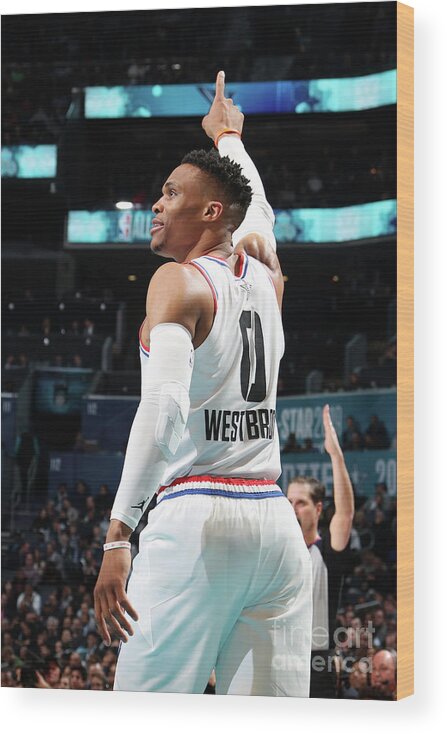 Russell Westbrook Wood Print featuring the photograph Russell Westbrook by Nathaniel S. Butler
