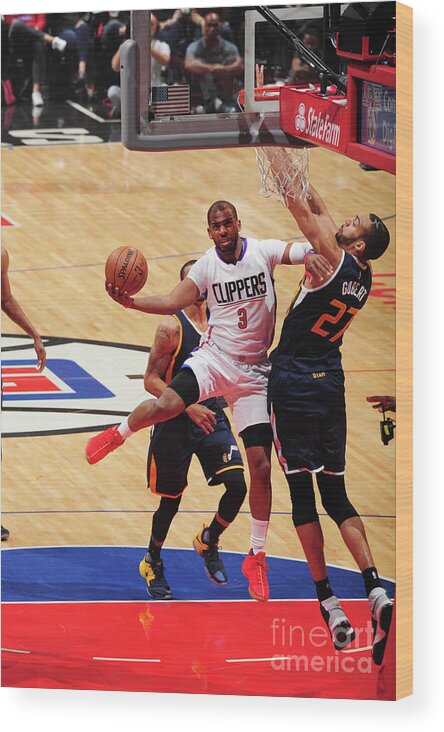 Nba Pro Basketball Wood Print featuring the photograph Chris Paul by Andrew D. Bernstein