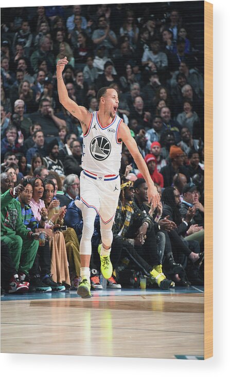 Stephen Curry Wood Print featuring the photograph Stephen Curry #24 by Andrew D. Bernstein
