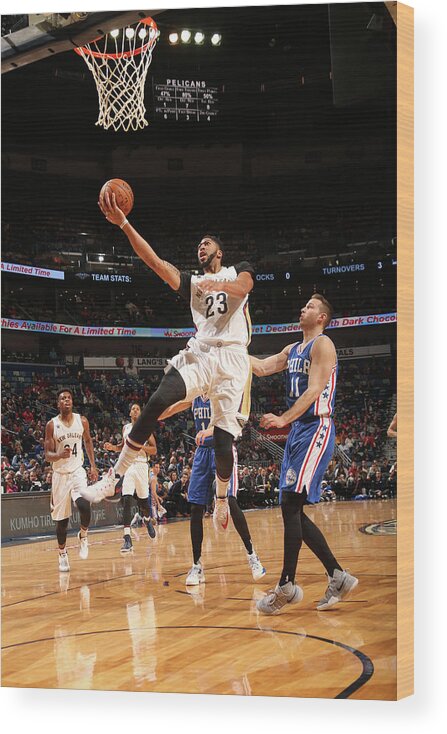Smoothie King Center Wood Print featuring the photograph Anthony Davis by Layne Murdoch